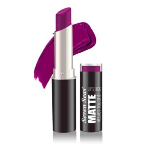 Seven Seas Matte Velvet Touch Lipstick | Intense Colour | Color Sensational Creamy Matte Lipstick (Berry)